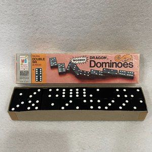Milton Bradley Wooden Dragon Dominoes Vintage 28 Pieces